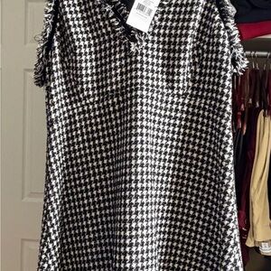 Kate Spade Black and White Houndstooth Dress NWT